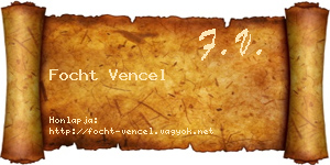Focht Vencel névjegykártya